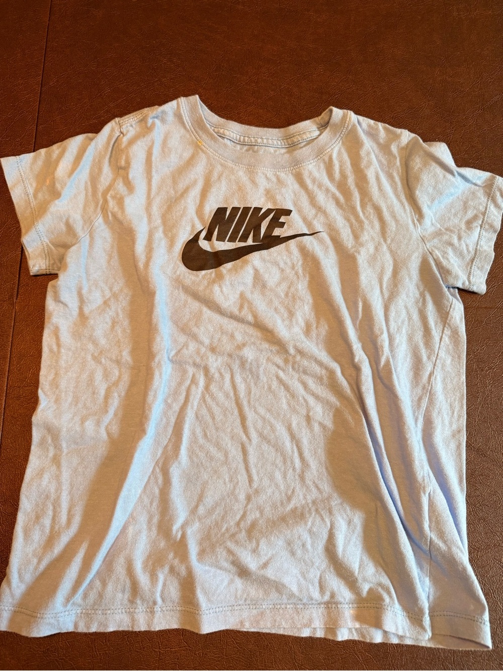Nike Kids Light Blue Short Sleeve Tee with Black Logo